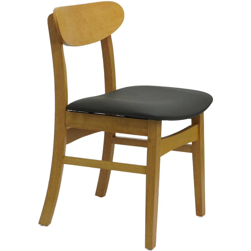 Set of 2 Wood Dining Chair with Dark Gray Seat- Light and Dark Wood Options