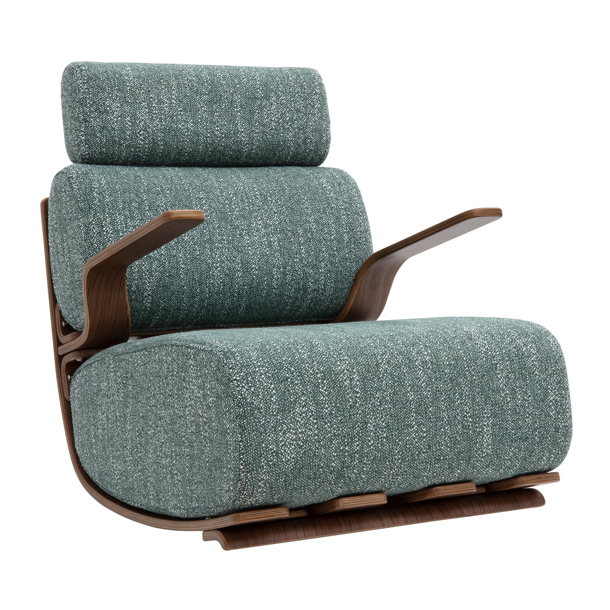 Modern Ergonomic Lounge Rocking Chair with Bentwood Frame & Plush Upholstery