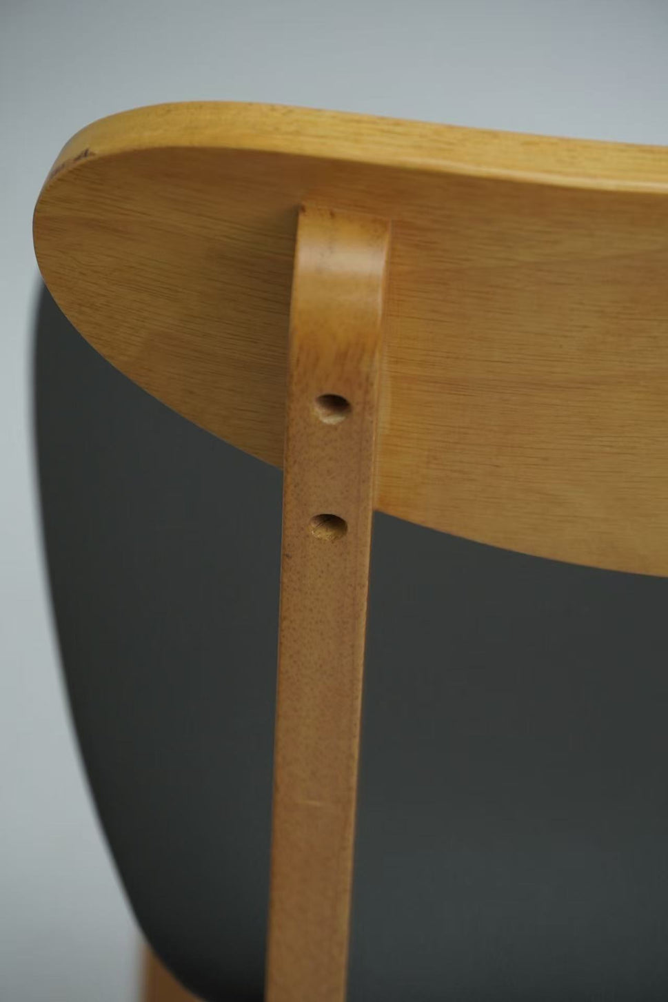 Set of 2 Wood Dining Chair with Dark Gray Seat- Light and Dark Wood Options