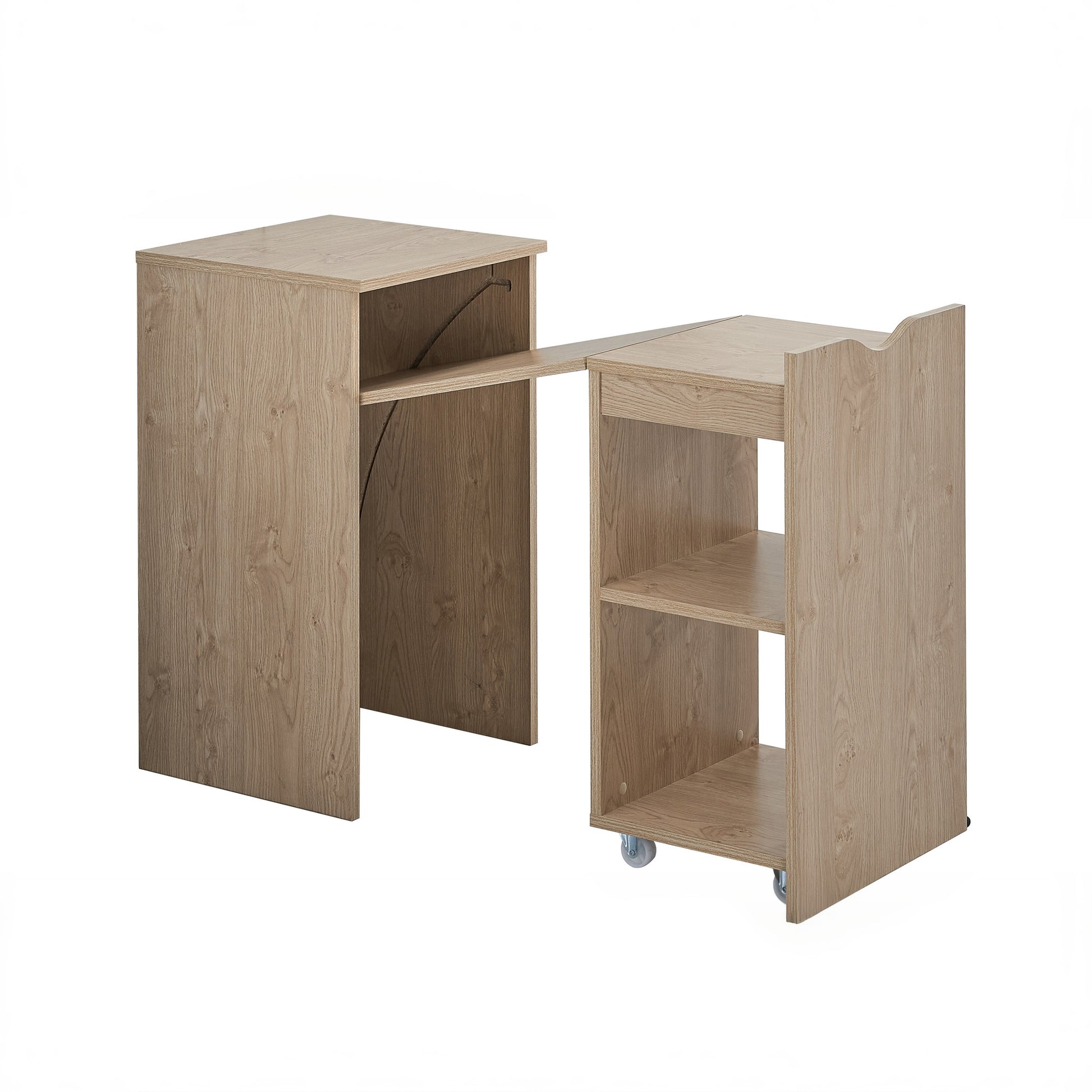 Expandable Compact Office Desk with Storage Shelves – Foldable Space-Saving Design