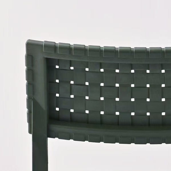 Set of 4 Modern Outdoor Dining Chairs – Durable Plastic Weave Design