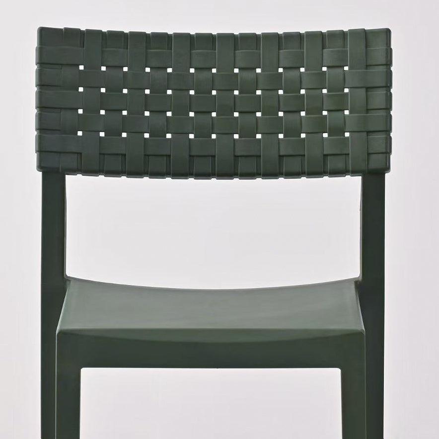 Set of 4 Modern Outdoor Dining Chairs – Durable Plastic Weave Design