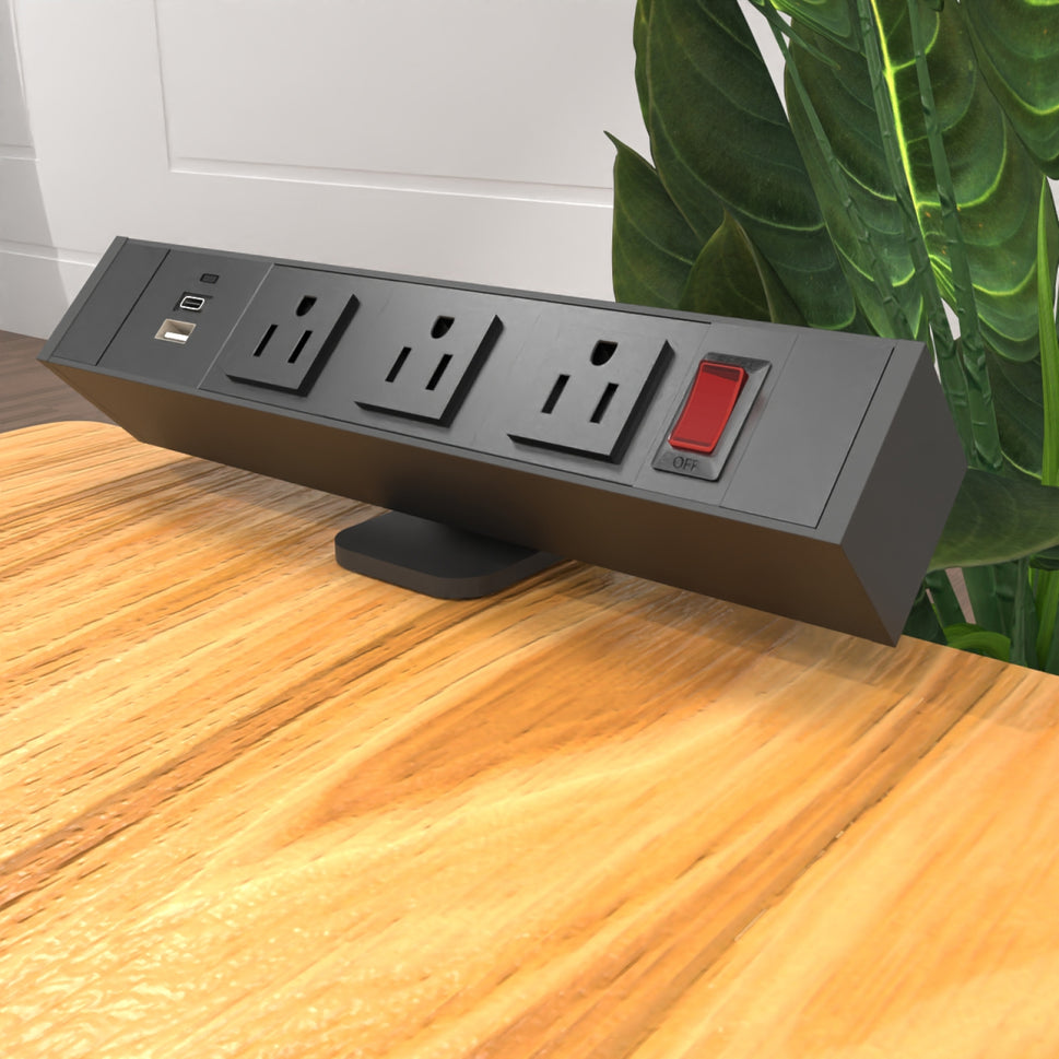 Power Strip with Surge Protection and Desktop Clamp