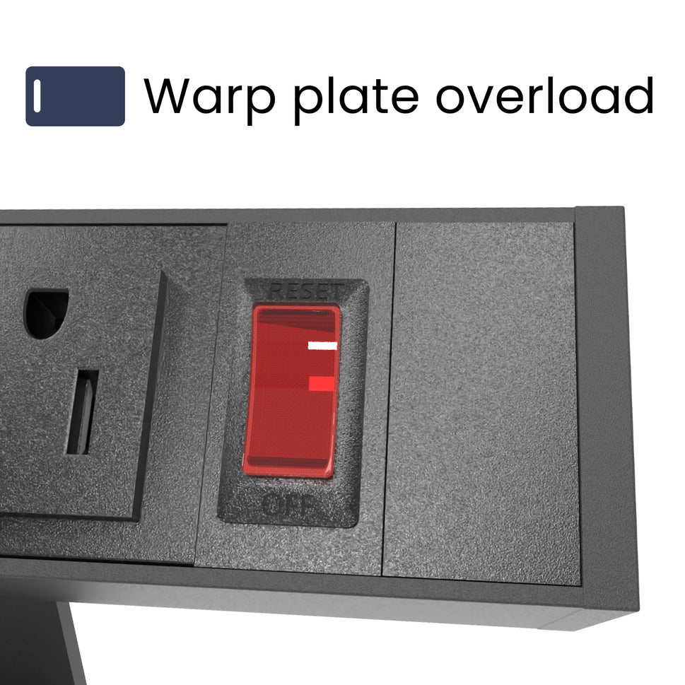 Power Strip with Surge Protection and Desktop Clamp