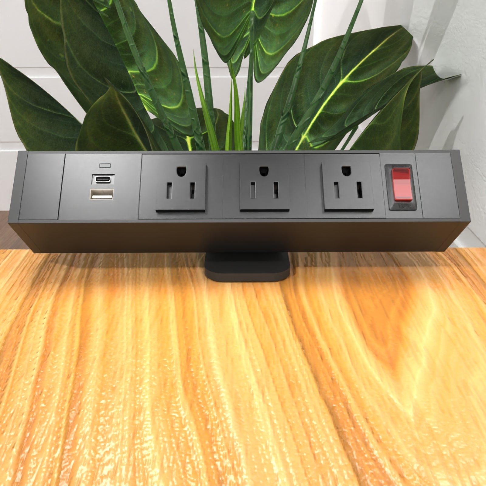 Power Strip with Surge Protection and Desktop Clamp