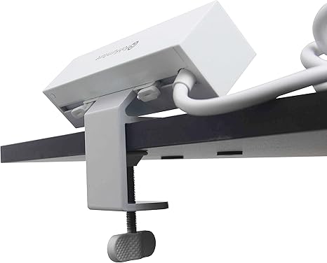 5-in-1 desk accessories Fast Charging station with 6ft cord, Sliding Desk Clamp Power Strip with 3 AC Outlet Ports, 1 USB-A Port, and 1 USB-C Port(White)