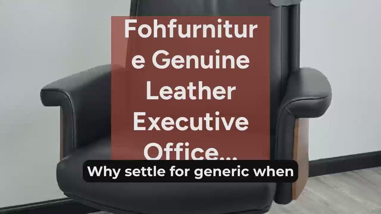 Genuine Leather Executive Office Chair – High Back