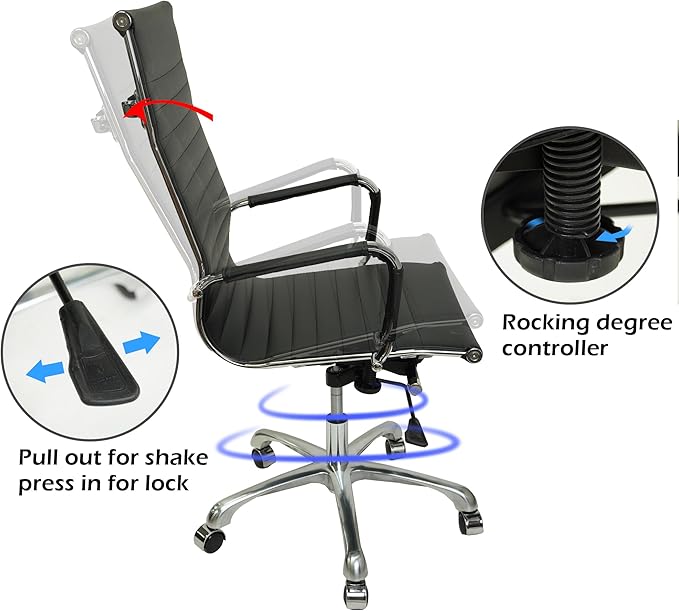 Set of High-Back Office Desk Chair Executive Conference Task Chair Adjustable Swivel Chair (10)