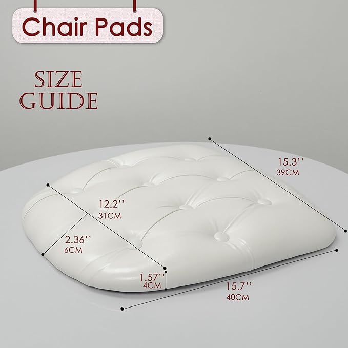 20PCs White Vinyl Chair Cushion for Chiavari Event Wedding Chairs (Vinyl (20 PCs))