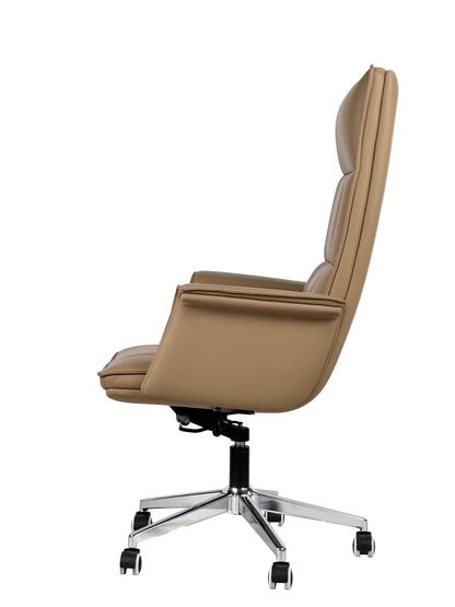 Premium Genuine Leather Executive Office Chair - High Back