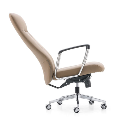 Sleek Faux Leather Upholstered Office Chair with Chrome Finishes