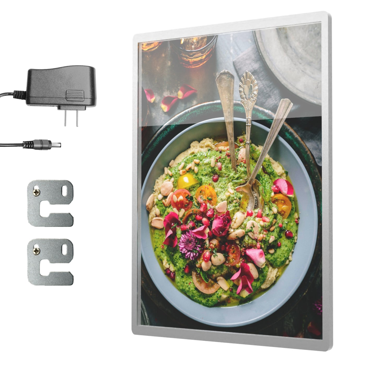 A3 LED Backlit Movie Poster Frame with Poster Size, 12” x 17”, Bright Light Box Frame and Display Sign Holder for Ads, Flyers, and Restaurant Menus, (Black/Silver)