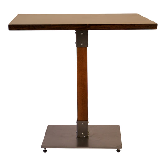 Light Walnut Solid Wood Dining Table with Base