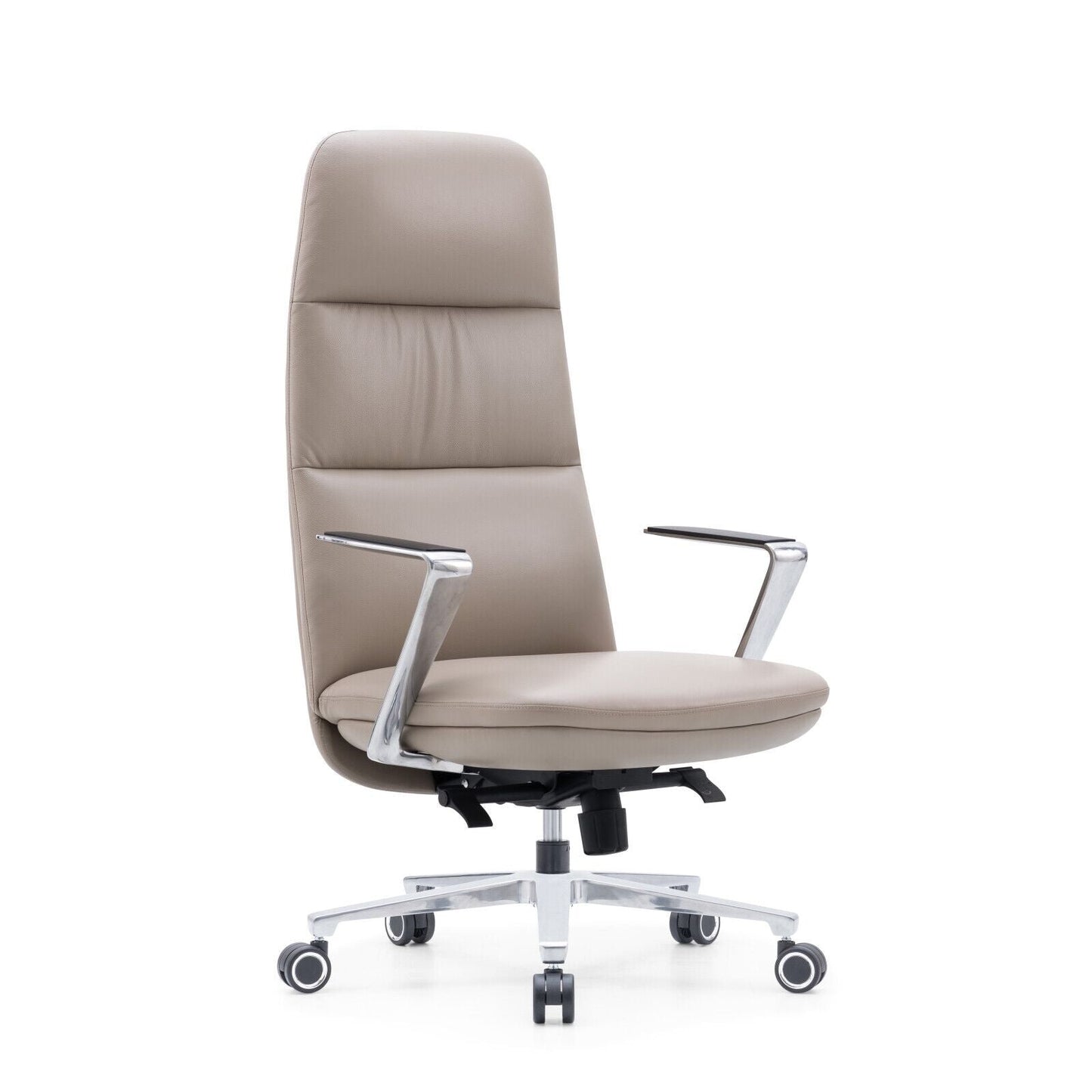 Premium Cream Faux Leather Executive Office Chair