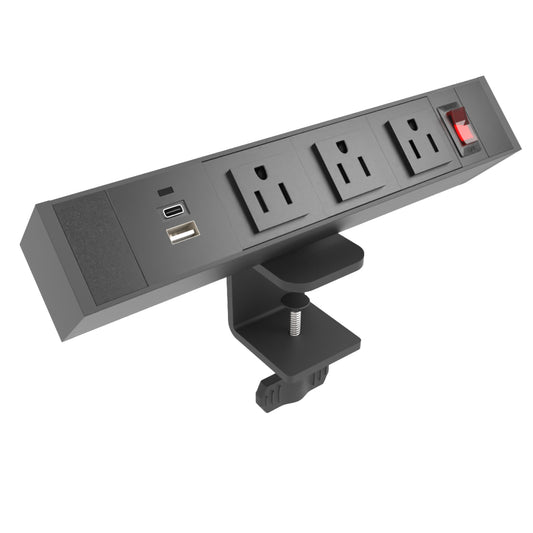 Power Strip with Surge Protection and Desktop Clamp