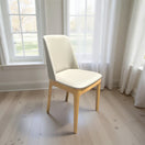 Switch Set of 2 Modern Cream Upholstered Dining Chair with Natural Wood Frame 4 image