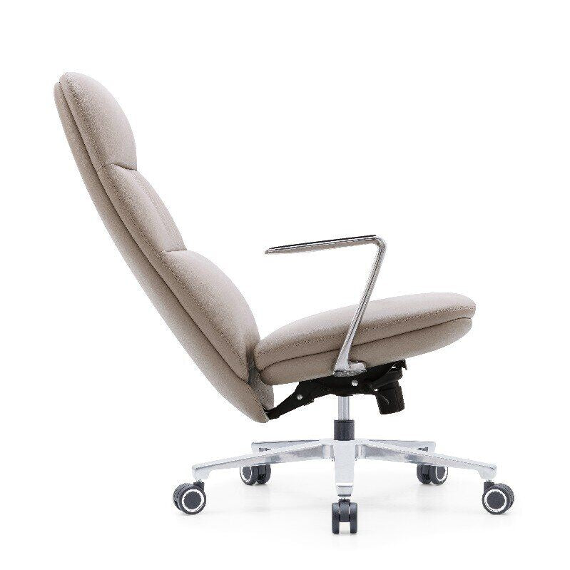 Premium Cream Faux Leather Executive Office Chair