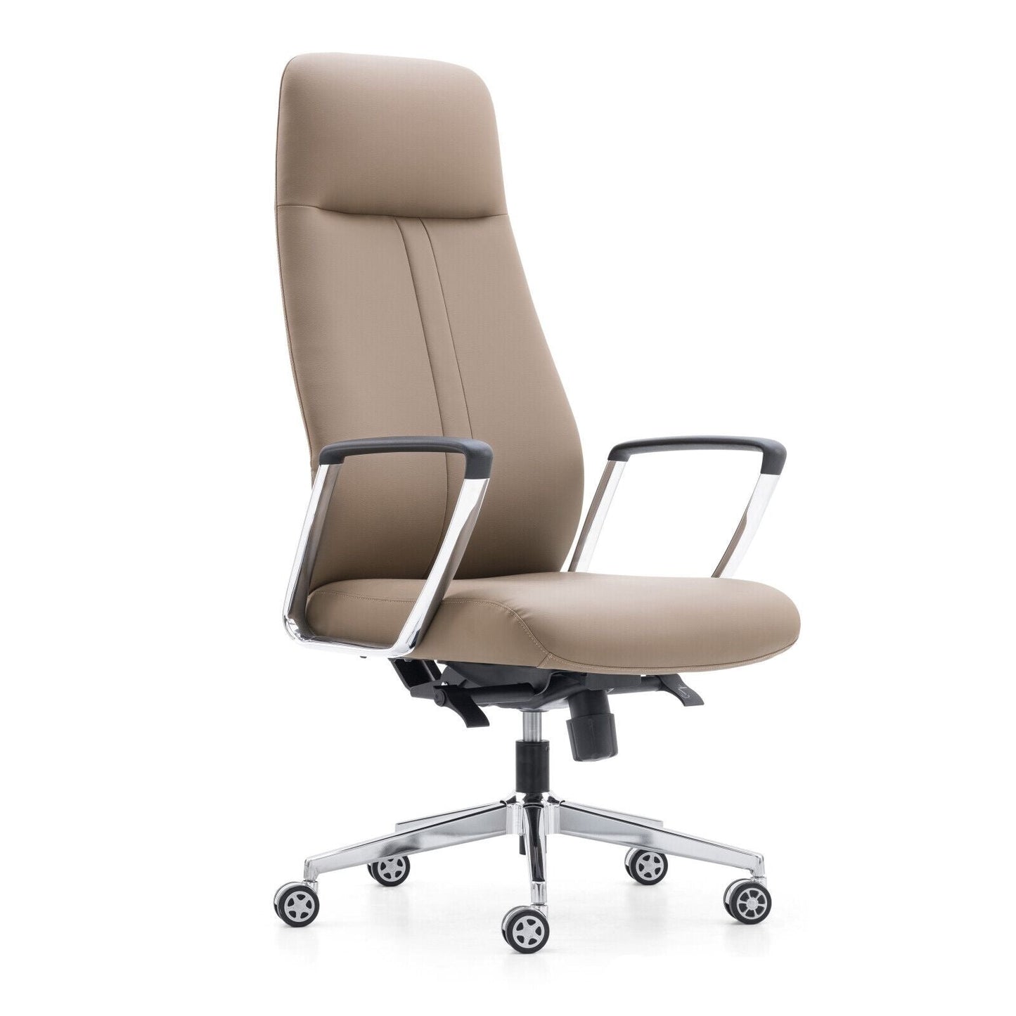 Sleek Faux Leather Upholstered Office Chair with Chrome Finishes