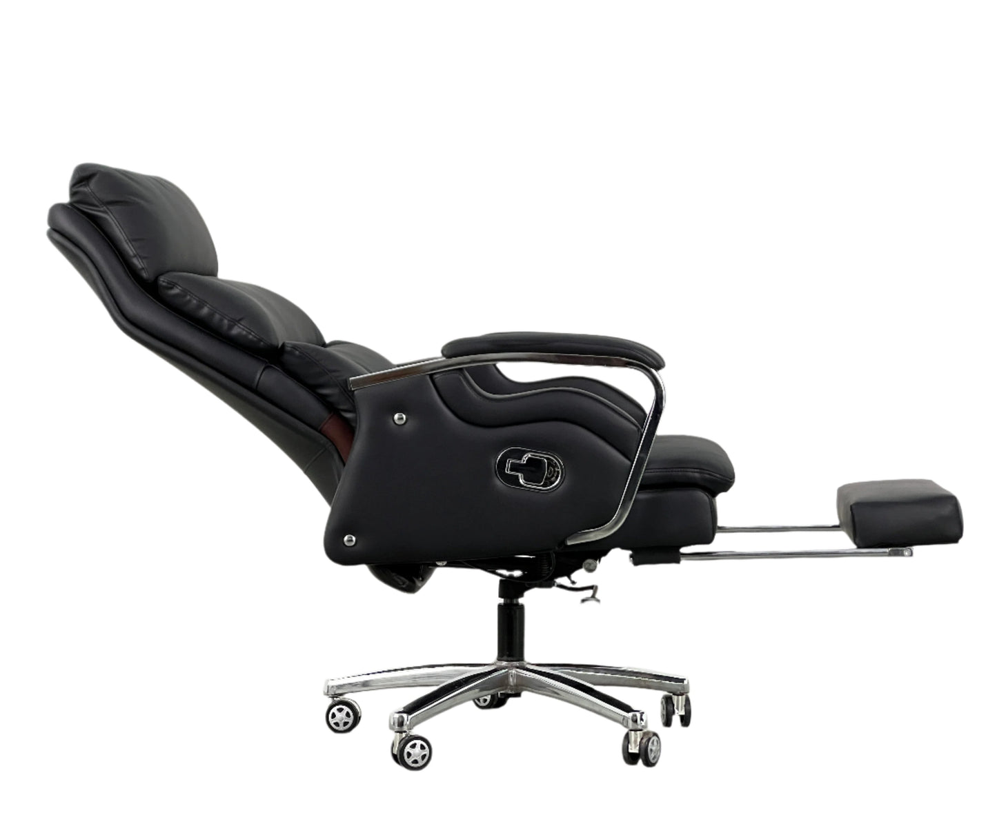 Reclining Faux Leather Office Chair with Footrest & Premium Comfort