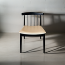 Switch Set of 2 Angled Slat Back Wood Dining Chair with PU Upholstered Seat 2 image