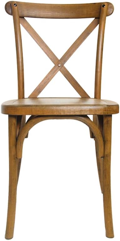 Set of 4 Farmhouse Dining Chairs, Resin Cross Back Imitation Textured for Kitchen, Wedding, Restaurant with Metal Rod-Reinforced Leg