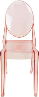 Switch Set of 4 Pink Clear Ghost Chairs, Modern Transparent Accent Side Chairs, Stackable Dining Room Restaurant Chairs for Events, Weddings, Banquets 2 image