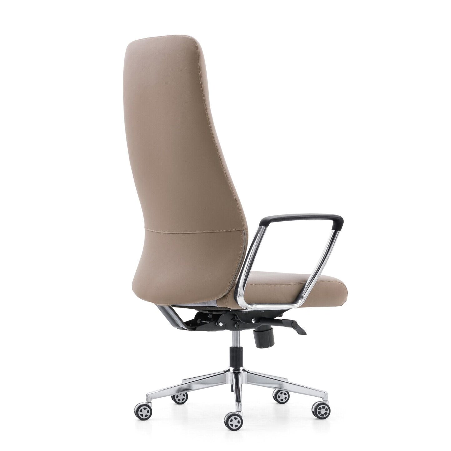 Sleek Faux Leather Upholstered Office Chair with Chrome Finishes