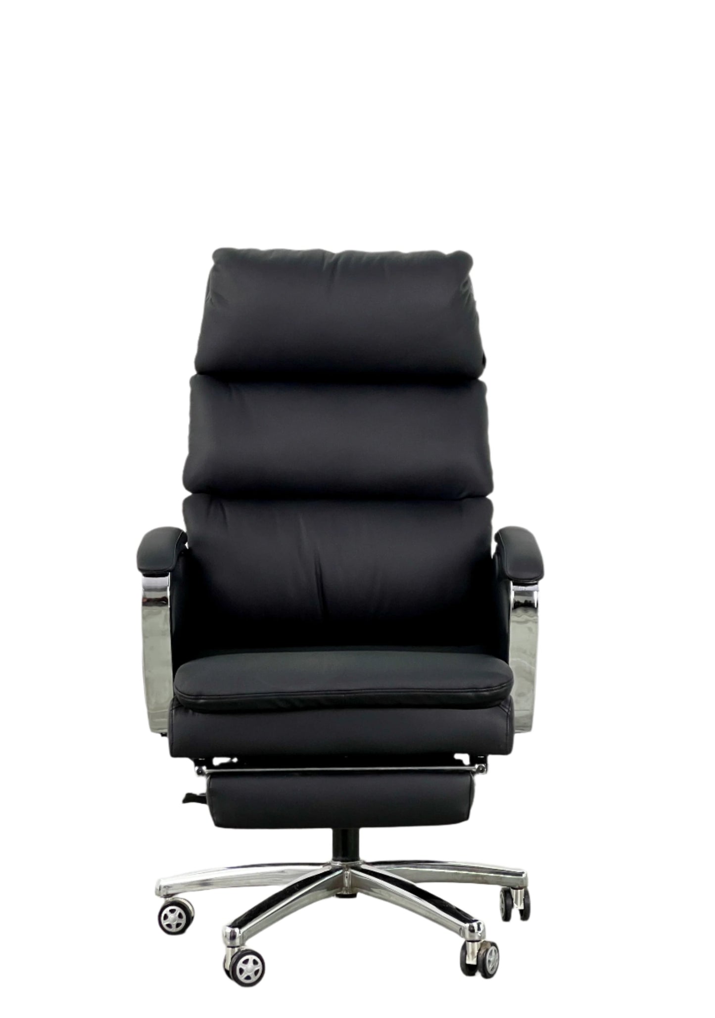 Reclining Faux Leather Office Chair with Footrest & Premium Comfort