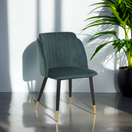 Switch Modern Velvet Upholstered Dining Chair with Gold Trim 2 image
