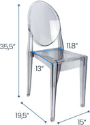 Switch Set of 4 Smoke Gray Clear Ghost Chairs, Modern Transparent Side Chairs, Stackable Dining Room Restaurant Chairs for Events, Weddings, Banquets 3 image
