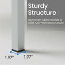 Switch Teak Outdoor Dining Table – Aluminum Frame with Teak-Look Plastic Wood Slats (35.4" x 35.4") 4 image