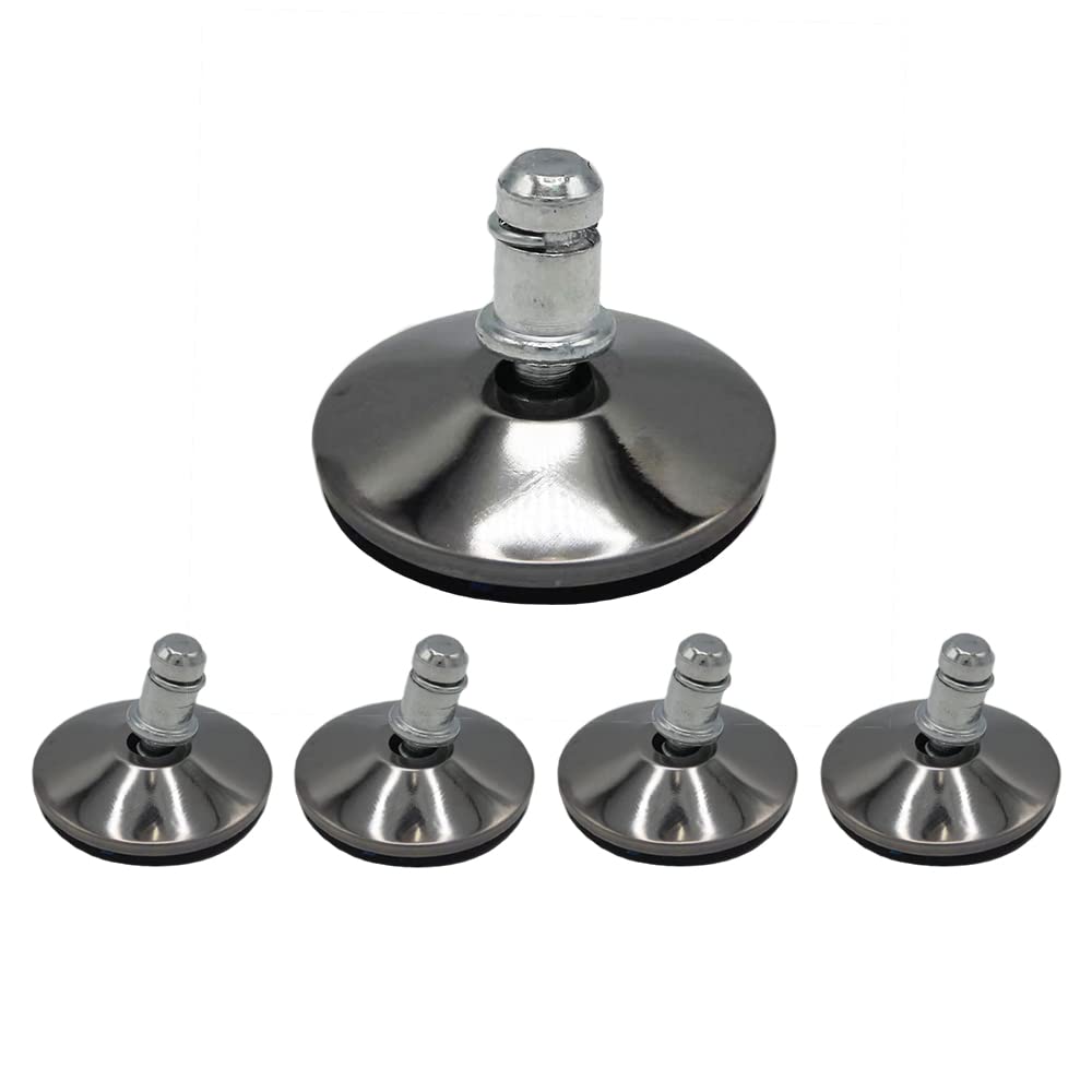 Office Chair Stool Fixed Stationary Foot Anti-Slip Bell Glides Low Profile Bell Glides Replacement Without Casters Wheels Set of 5 (Small and large options)