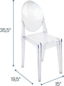 Switch Set of 4 Clear Ghost Chairs, Modern Transparent Accent Side Chairs, Stackable Dining Room Restaurant Chairs for Events, Weddings, Banquets 4 image