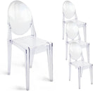 Switch Set of 4 Clear Ghost Chairs, Modern Transparent Accent Side Chairs, Stackable Dining Room Restaurant Chairs for Events, Weddings, Banquets 2 image