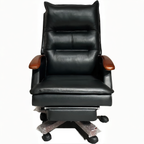 Executive Leather Office Chair – Reclining Desk Chair with Foot Rest