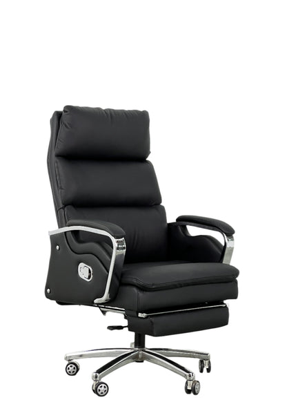 Reclining Faux Leather Office Chair with Footrest & Premium Comfort