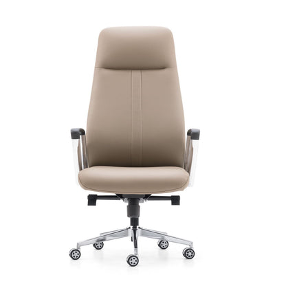 Sleek Faux Leather Upholstered Office Chair with Chrome Finishes