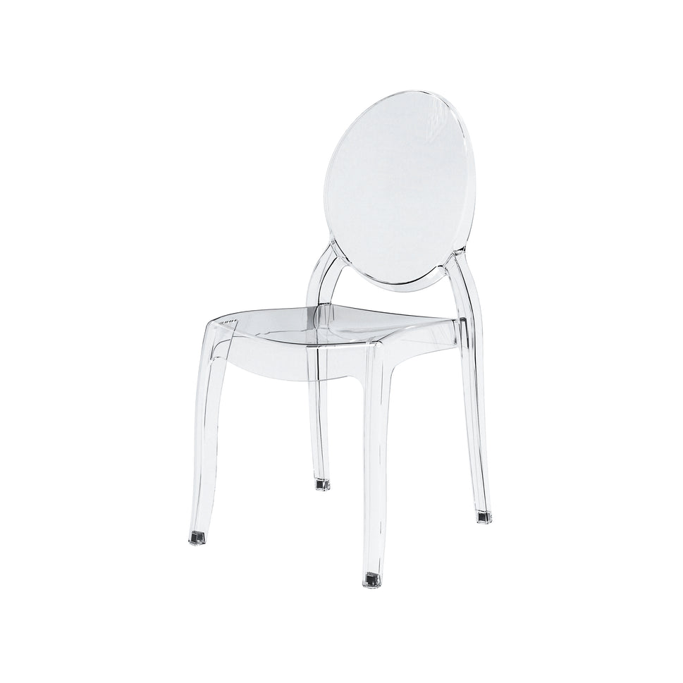 Set of 4 Clear LARGE Ghost Chairs, Modern Acrylic Stacking Chairs, Kitchen and Dining Room
