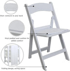 Set of 4 White Folding Chair with Vinyl Seat, Resin Stackable Dining Chairs for Weddings, Parties, Church, Kitchen, Events Banquet