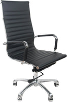 Switch High Back PU Leather Executive Office Desk Chair Leather Height Adjustable Swivel Ribbed Ergonomic Conference Task Chair 2 image