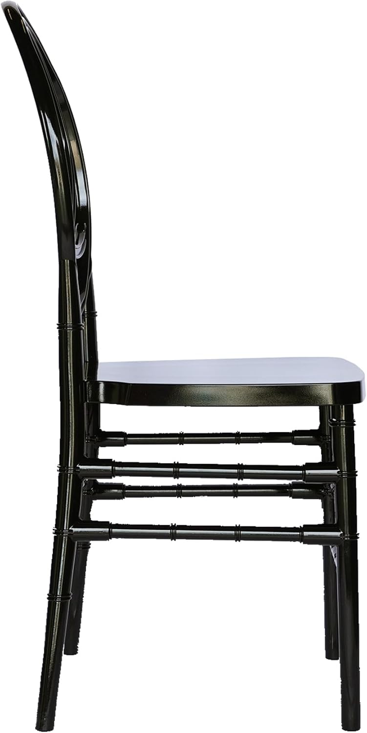 Set of 4 Chiavari Chair, Stackable Elegant Party Event Wedding Chairs, PP Dining Chairs Oval Backrest for Hospitality and Event Seating