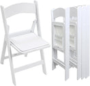 Switch Set of 4 White Folding Chair with Vinyl Seat, Resin Stackable Dining Chairs for Weddings, Parties, Church, Kitchen, Events Banquet 2 image