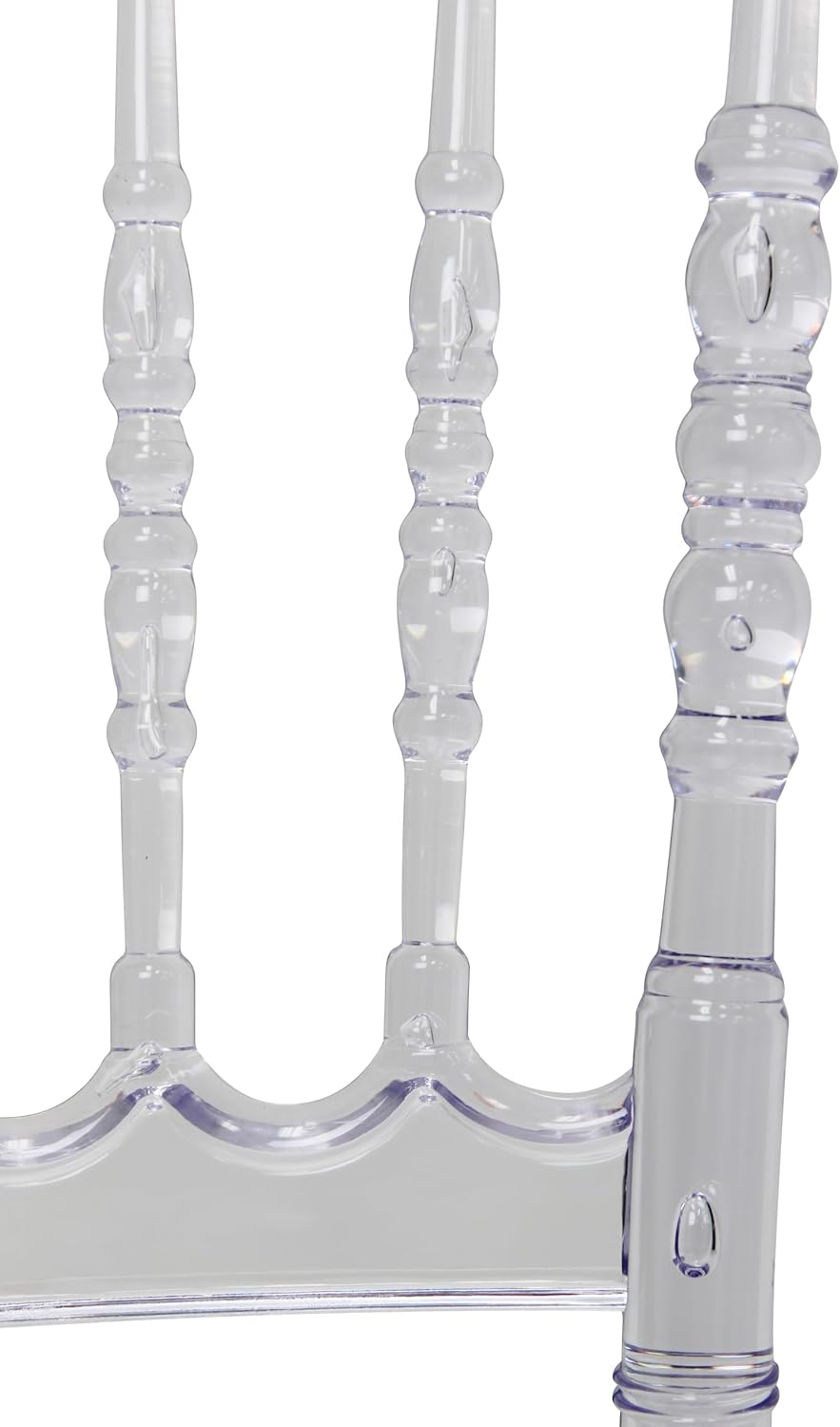 Set of 4 Clear Crystal Acrylic Chairs, Transparent Stacking Chiavari Dining Chairs for Weddings, Banquets, Events (Napoleon, Clear)
