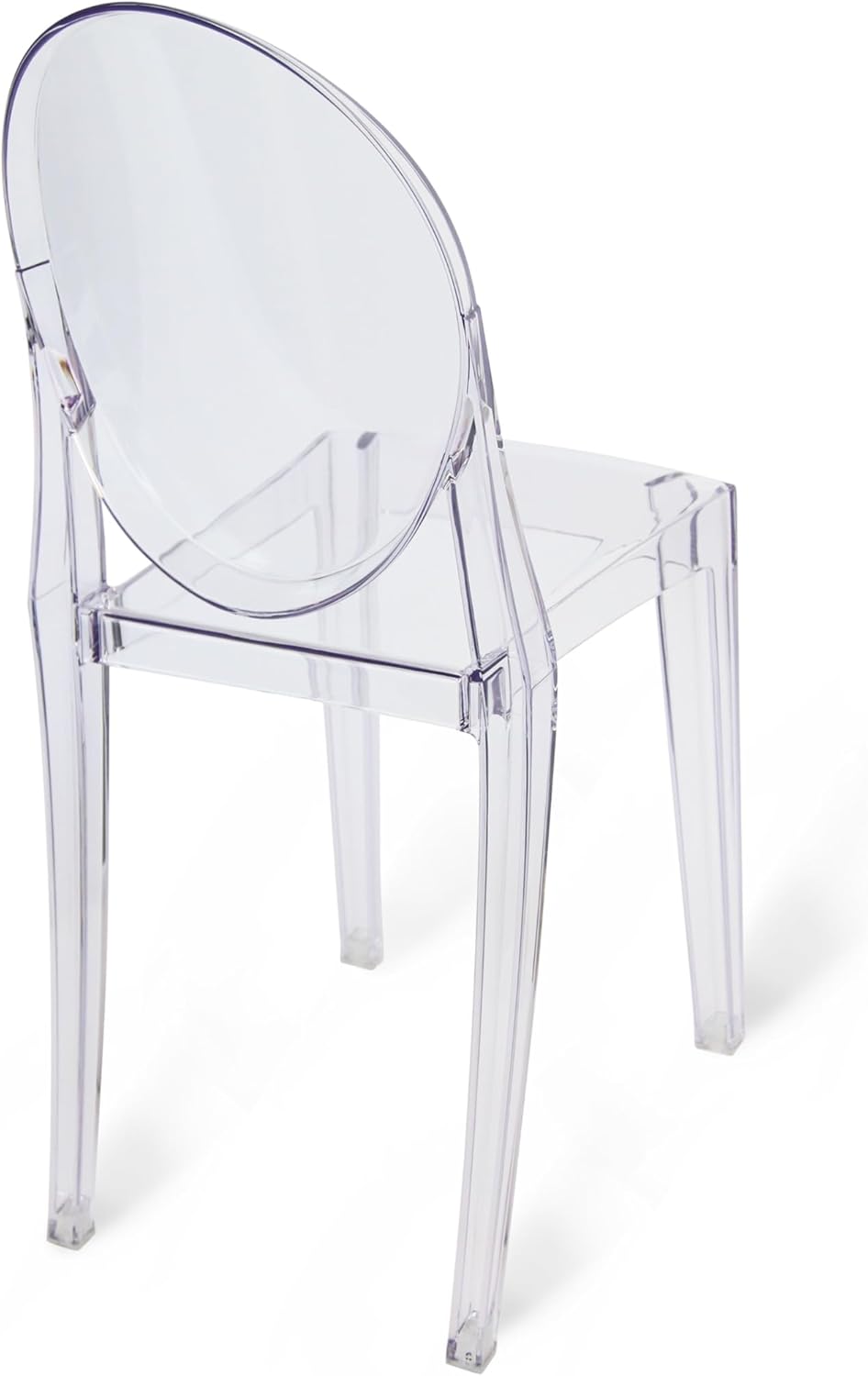 Set of 4 Clear Ghost Chairs, Modern Transparent Accent Side Chairs, Stackable Dining Room Restaurant Chairs for Events, Weddings, Banquets