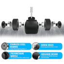 Switch (10MM and 11MM Stem Options) FOH 5PCS 2&quot; Office Chair Casters - Heavy Duty Swivel Wheels for All Floors (Black) 3 image