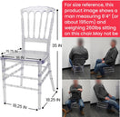 Switch Set of 4 Clear Crystal Acrylic Chairs, Transparent Stacking Chiavari Dining Chairs for Weddings, Banquets, Events (Napoleon, Clear) 3 image