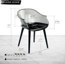 Switch Set of 4 Modern Translucent Smoky Black PC Dining Chairs, Clear Dining Room Chair, Translucent Dining Chair with Solid Black Seat and Legs for Living Room Cafe Bar 3 image