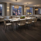 Indoor/Outdoor Stone Slab Dining Table – Matte Snow White & Silver Gray