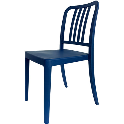 Set of 4 PP Vertical Slatback Dining Chairs, Indoor Outdoor Use- Multiple Color Options