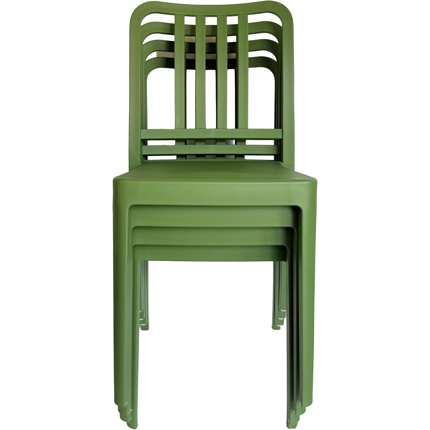 Set of 4 PP Vertical Slatback Dining Chairs, Indoor Outdoor Use- Multiple Color Options